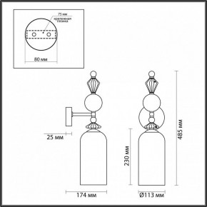 Бра Odeon Light Bizet 4893/1WA в Заречном - zarechnyy.mebel24.online | фото 4