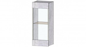 ДАЛЛАС Шкаф со стеклом (цемент светлый) в Заречном - zarechnyy.mebel24.online | фото