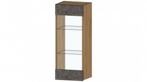 ДАЛЛАС Шкаф со стеклом (цемент темный) в Заречном - zarechnyy.mebel24.online | фото