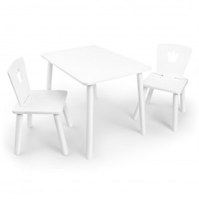 Детский комплект стол и два стула «Корона» Rolti Baby (белый/белый, массив березы/мдф) в Заречном - zarechnyy.mebel24.online | фото