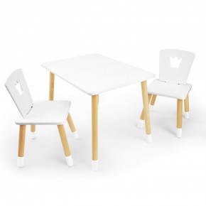 Детский комплект стол и два стула «Корона» Rolti Baby (белый/береза, массив березы/мдф) в Заречном - zarechnyy.mebel24.online | фото