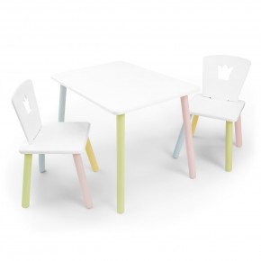Детский комплект стол и два стула «Корона» Rolti Baby (белый/цветной, массив березы/мдф) в Заречном - zarechnyy.mebel24.online | фото