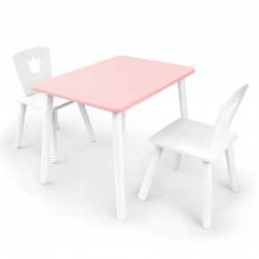 Детский комплект стол и два стула «Корона» Rolti Baby (розовый/белый, массив березы/мдф) в Заречном - zarechnyy.mebel24.online | фото