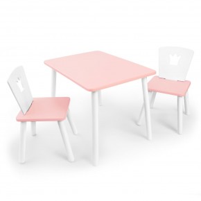 Детский комплект стол и два стула «Корона» Rolti Baby (розовый/розовый, массив березы/мдф) в Заречном - zarechnyy.mebel24.online | фото