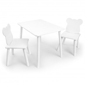 Детский комплект стол и два стула «Мишка» Rolti Baby (белый/белый, массив березы/мдф) в Заречном - zarechnyy.mebel24.online | фото