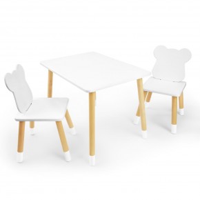 Детский комплект стол и два стула «Мишка» Rolti Baby (белый/береза, массив березы/мдф) в Заречном - zarechnyy.mebel24.online | фото
