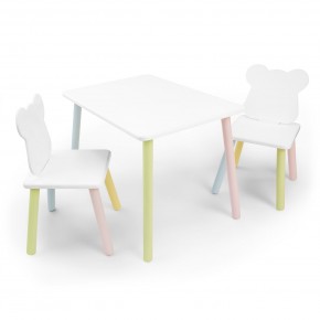 Детский комплект стол и два стула «Мишка» Rolti Baby (белый/цветной, массив березы/мдф) в Заречном - zarechnyy.mebel24.online | фото 1