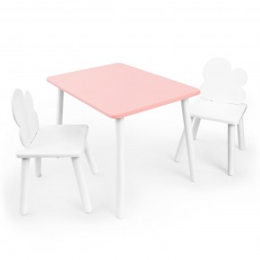 Детский комплект стол и два стула «Облачко» Rolti Baby (розовый/белый, массив березы/мдф) в Заречном - zarechnyy.mebel24.online | фото