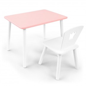 Детский комплект стол и стул «Корона» Rolti Baby (розовый/белый, массив березы/мдф) в Заречном - zarechnyy.mebel24.online | фото