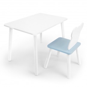 Детский комплект стол и стул «Мишка» Rolti Baby (белый/голубой, массив березы/мдф) в Заречном - zarechnyy.mebel24.online | фото
