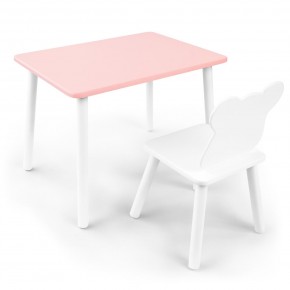 Детский комплект стол и стул «Мишка» Rolti Baby (розовый/белый, массив березы/мдф) в Заречном - zarechnyy.mebel24.online | фото
