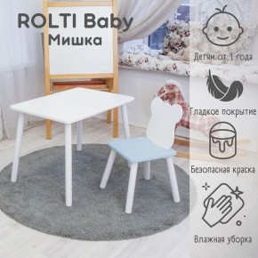 Детский комплект стол и стул «Облачко» Rolti Baby  (голубая столешница/белое сиденье/белые ножки) в Заречном - zarechnyy.mebel24.online | фото 1