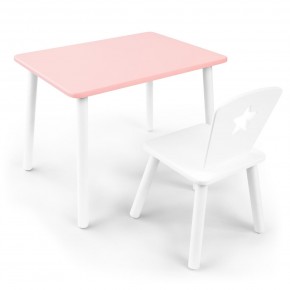 Детский комплект стол и стул «Звезда» Rolti Baby (розовый/белый, массив березы/мдф) в Заречном - zarechnyy.mebel24.online | фото