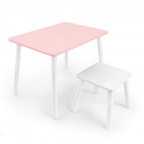 Детский комплект стол и табурет Rolti Baby (розовая столешница/белое сиденье/белые ножки) в Заречном - zarechnyy.mebel24.online | фото