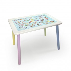 Детский стол с накладкой Алфавит (Белый/Цветной) в Заречном - zarechnyy.mebel24.online | фото 1