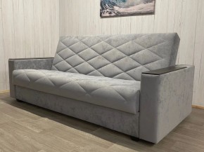 Диван Престиж-15 (НПБ+МДФ) велюр Sensey silver в Заречном - zarechnyy.mebel24.online | фото 2