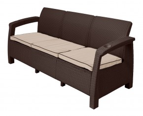 Диван Yalta Premium Sofa 3 Set (Ялта) шоколадный (+подушки под спину) в Заречном - zarechnyy.mebel24.online | фото 1