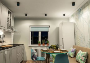 DK3090-BK+CY Светильник накладной IP 20, 10 Вт, GU5.3, LED, черный/голубой, пластик в Заречном - zarechnyy.mebel24.online | фото 2