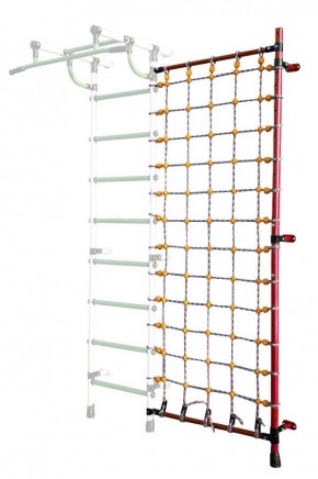 Дополнительная стойка к пристенному ДСК с сеткой для лазания, цв. красный в Заречном - zarechnyy.mebel24.online | фото
