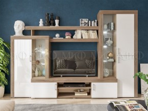 СТАС Гостиная (МДФ) Белый глянец/дуб сонома в Заречном - zarechnyy.mebel24.online | фото 3