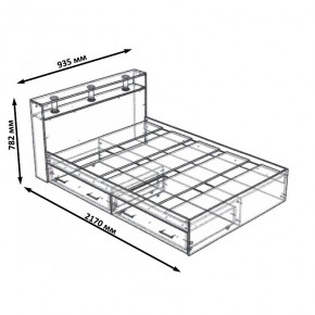 Камелия Кровать с ящиками 0900, цвет дуб сонома, ШхГхВ 93,5х217х78,2 см., сп.м. 900х2000 мм., без матраса, основание есть в Заречном - zarechnyy.mebel24.online | фото 6
