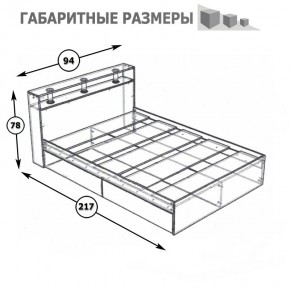 Камелия Кровать с ящиками 0900, цвет венге/дуб лоредо, ШхГхВ 93,5х217х78,2 см., сп.м. 900х2000 мм., без матраса, основание есть в Заречном - zarechnyy.mebel24.online | фото 6