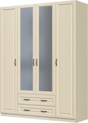 КАНТРИ Шкаф ШР-4 с 2 зерк. (слоновая кость) ЛАК в Заречном - zarechnyy.mebel24.online | фото