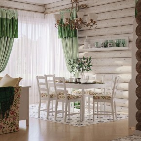 Комлект Вествик обеденный стол и четыре стула, массив сосны, цвет белый в Заречном - zarechnyy.mebel24.online | фото