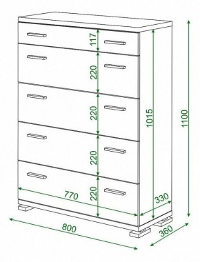 Комод Домино КМ-1 в Заречном - zarechnyy.mebel24.online | фото 3