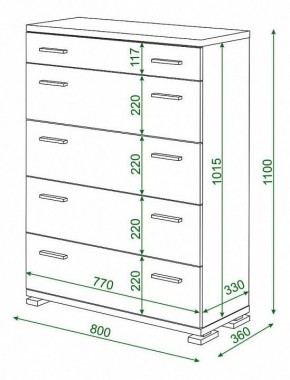 Комод Домино КМ-1 в Заречном - zarechnyy.mebel24.online | фото 2