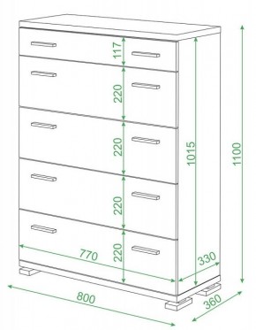 Комод Домино Лайт КМ-2 в Заречном - zarechnyy.mebel24.online | фото 2