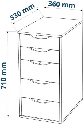 Комод Ингар белый с пятью выдвижными ящиками в Заречном - zarechnyy.mebel24.online | фото 3