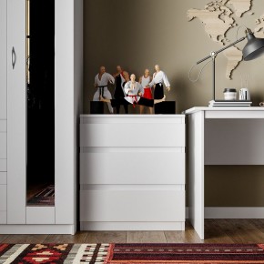 Комод КАСТОР с тремя ящиками, цвет белый в Заречном - zarechnyy.mebel24.online | фото 3