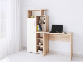 Компьютерный Стол Квартет-7 Дуб сонома/Белый в Заречном - zarechnyy.mebel24.online | фото