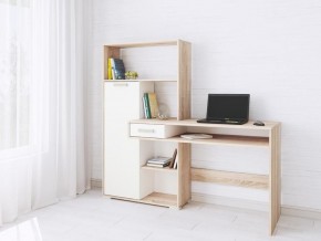 Компьютерный стол Квартет-8 дуб сонома/белый в Заречном - zarechnyy.mebel24.online | фото