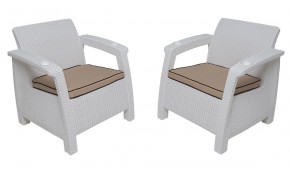 Комплект кресел Yalta Double Seat (Ялта) белый в Заречном - zarechnyy.mebel24.online | фото