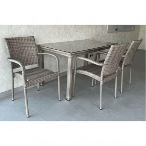 Комплект плетеной мебели T256C/Y376C-W85 Latte (4+1) + подушки на стульях в Заречном - zarechnyy.mebel24.online | фото 2