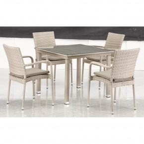 Комплект плетеной мебели T256C/Y376C-W85 Latte (4+1) + подушки на стульях в Заречном - zarechnyy.mebel24.online | фото 3