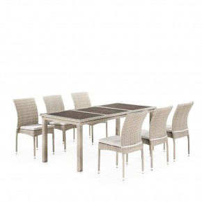 Комплект плетеной мебели T365/Y380C-W85 Latte (6+1) + подушки в Заречном - zarechnyy.mebel24.online | фото 1