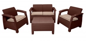 Комплект уличной мебели Yalta Premium Terrace Set (Ялта) шоколадый (+подушки под спину) в Заречном - zarechnyy.mebel24.online | фото