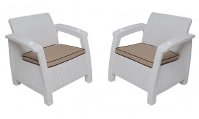 Комплект уличной мебели Yalta Premium Terrace Triple Set (Ялта) белый (+подушки под спину) в Заречном - zarechnyy.mebel24.online | фото 4