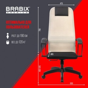 Кресло BRABIX PREMIUM "Ultimate EX-800" пластик, плотная двойная сетка Х2, черное/бежевое, 532916 в Заречном - zarechnyy.mebel24.online | фото 6