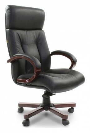 Кресло для руководителя Chairman 421 черный/орех темный, черный в Заречном - zarechnyy.mebel24.online | фото 1