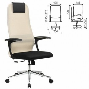 Кресло офисное BRABIX PREMIUM "Ultimate EX-801" хром, плотная двойная сетка Х2, черное/бежевое, 532919 в Заречном - zarechnyy.mebel24.online | фото 1