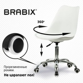 Кресло стул BRABIX "Eames MG-310 CH", хром, пластик белый, экокожа белая, 532923 в Заречном - zarechnyy.mebel24.online | фото 7