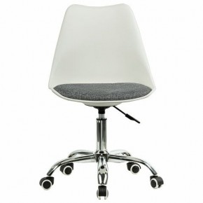Кресло стул BRABIX "Eames MG-310 CH", хром, пластик белый, ткань серая, 532924 в Заречном - zarechnyy.mebel24.online | фото 1