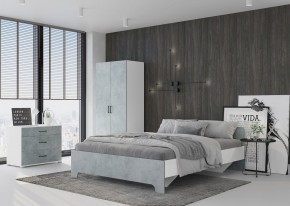 Кровать 1,6 VICTOR + основание (Белый-Бетон) в Заречном - zarechnyy.mebel24.online | фото 4