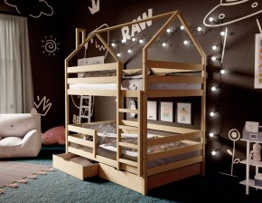 Кровать-домик двухъярусная 80*160 без покраски в Заречном - zarechnyy.mebel24.online | фото