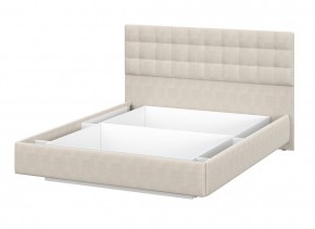 Кровать двойная №2 (универсальная 1.6х2.0) Серия 2 + основание с ПМ (Белый/Бежевый ткань/Квадро Бежевый ткань) в Заречном - zarechnyy.mebel24.online | фото 3