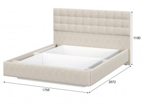 Кровать двойная №2 (универсальная 1.6х2.0) Серия 2 + основание с ПМ (Белый/Бежевый ткань/Квадро Бежевый ткань) в Заречном - zarechnyy.mebel24.online | фото 4